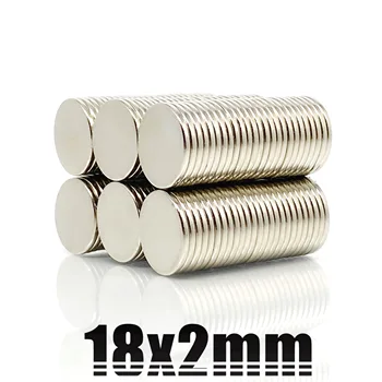 5-200Pcs 18x2 Neodýmu Magnet 18 mm x 2 mm N35 NdFeB Kolo Super Silné Silné Permanentné Magnetické imanes Disk 18*2 mm
