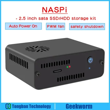 Geekworm NASPi 2.5 palcový HDD SATA/SSD NAS Prípade Skladovania Držiak pre Raspberry Pi 4 (Podpora Max. 9.8 mm Hrúbka HDD/SSD)