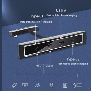Vhodné pre Tesla model3/Y rozšírenie dock USB rozbočovač hub ROZBOČOVAČ expander konverzie hlavu príslušenstvo