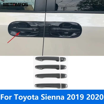 Bočné Dvere, Rukoväť Kryt Výbava Pre Toyota Sienna 2019 2020 Uhlíkové Vlákna Chrome Nálepky Ochranný Kryt Rámu Príslušenstvo Auto Styling