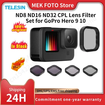 TELESIN ND8 ND16 ND32 CPL Objektív Filter Nastavený Hliníkové Zliatiny pre GoPro Hero 9 10 Black Akčné Kamery ND CPL Objektív Accessoreis