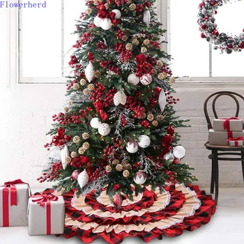 Vianočné Ozdoby Kruhu Bielizeň Strom Sukne Strom Spodnej Zdobiť Domáce Dekorácie Na Vianočný Stromček, Dekorácie, Party Dodávky
