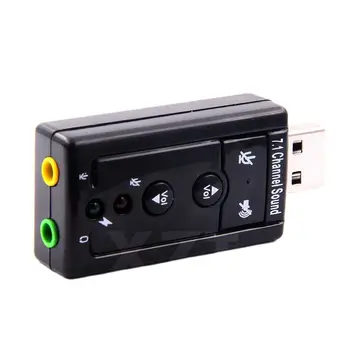 Nový Virtuálny 7.1 Kanálové Zvukové Karty, Externého USB 2.0 Audio Mic Adaptéra Reproduktor Mikrofón Stereo 3,5 mm Jack pre Slúchadlá Zvuková Karta