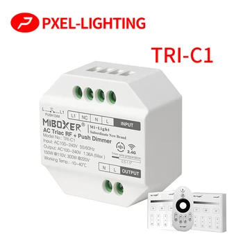 AC Triac Stmievač 220V 230V 110V LED Lampa Push PWM Dimmer Prepínač 2.4 G Bezdrôtový RF Touch Diaľkové Ovládanie TRI-C1 Dimer 220V