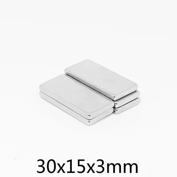 2~40PCS 30X15X3 mm blok silných Magnetov 30 mm X 15 mm N35 Silné Neodýmu Magnet 30x15x3mm Trvalé NdFeB Magnety 30*15*3 mm