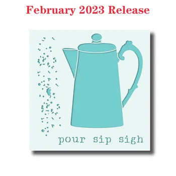 Coffee Pot Februára 2023 Vydanie Remeselnej Vzorkovníka Zápisník Reliéfne Papierové Karty Album Remeslo Šablóny Hobby Ručné