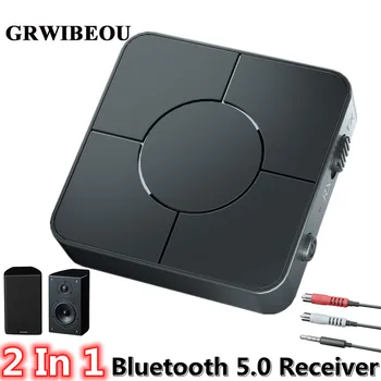KN326 Bezdrôtová 5.0 Vysielač 2 v 1 Prijímač Audio 3,5 mm Jack Aux Adaptér pre notebook, smartphone, Mp3 prehrávač Auto, PC, TV