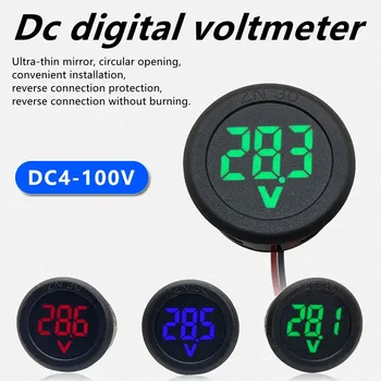 DC 4-100V LED Digitálny Displej Kolo Dvoch-drôt Voltmeter DC Digital Auto Napätie Prúd Meter Volt Detektor Tester Monitor Table