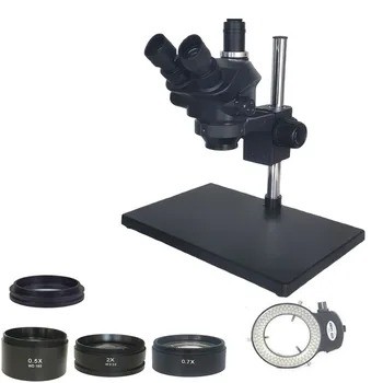 7X-50X Trinocular Stereo Microscopio Hliníkovej Zliatiny Stojan Tabuľka Video Spájkovanie Mikroskopom PCB Telefón Opravy zväčšovacie sklo