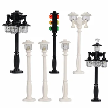 5 KS Stavebné Bloky Lampa USB LED Svetlo, DIY Street Light Pre Lamppost Mesta MOC Príslušenstvo Tehla Svetla Nastavenie