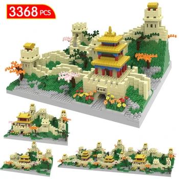 3368pcs Mini Čínskej Tradičnej Slávny Malebnom Mieste Domu Architektúra Stavebné Bloky, Veľká čínsky Múr Tehly Hračky Pre Deti, Darčeky