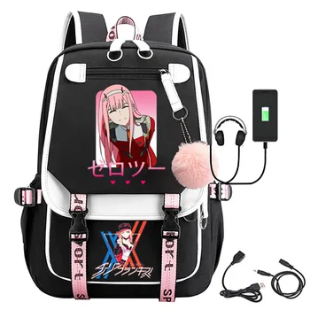 Miláčik v Fanxx Anime USB Port Batoh Nylon Školy Knihy, Študent Cestovanie, Tašky Notebook Bežné Veľké Messenger Taška