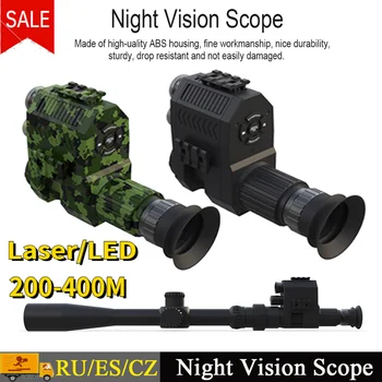 IR laserový Digitálne Nočné Videnie Rozsah Monokulárne Ďalekohľad 1080P 200-400M Cestovné Infračervené Videokamera Podpora Foto Nahrávanie Videa