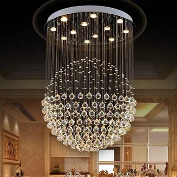 LED Moderné K9 crystal ball osvetlenie luster chodby, spálne, jedáleň, obývacia villa podkrovia strop