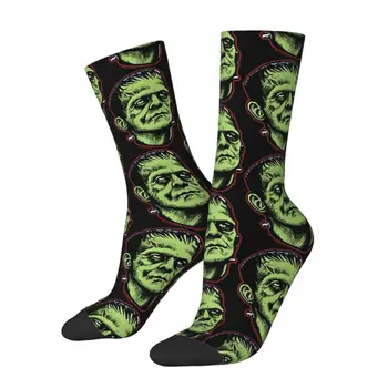 Šťastný pánske Ponožky Frankenstein Retro Harajuku Hororové Filmy Street Style Novinka Posádky Blázon Ponožka Darček Vzor Vytlačené