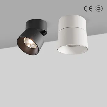 Stmievateľné led stropné svietidlo 7W 12W 15W LED povrchovú montáž stropné lampy ,Sklopné a 360 stupňov otočná COB led bodové svetlo
