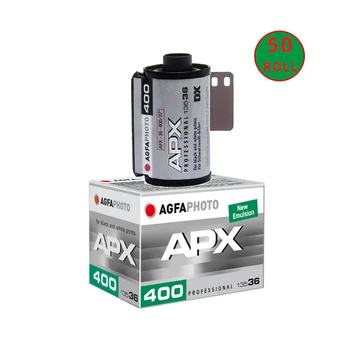 50 KOTÚČOCH AGFA APX 400 135 mm Black a White Professional ISO 400 Negatívny film 36 Expozície Za Roll