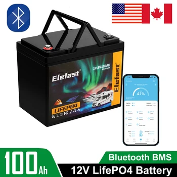100Ah Lítiová Batéria 12V LiFePO4 Batérie s Free Bluetooth APP, Hlboké Cyklu Batérie pre RV Camper Morský Kajak Loď Trolling