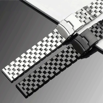 High-End Watchband Popruh 18 mm 24 mm 26 mm 20 mm Pevná nerezová oceľ remienok Black Silver Rýchle Uvoľnenie Sledovať Popruh pre Inteligentné Hodinky