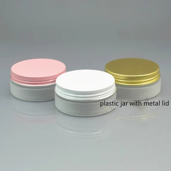 Kozmetické obaly pre potravinársky 50g matné luxusné gold/ružová/biela hliníkový kryt široká ústa fľaša krém náplň plastové PET môže