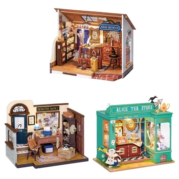 D7WF Zostaviť Miniatúrny domček pre bábiky Hračky Nábytok, Dom Stanovené Vzdelávacie Hračka