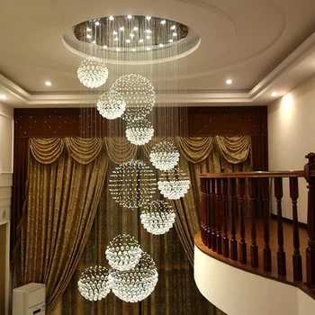 Luxusné Crystal Schodisko Luster Moderné Veľké LED Závesné Lampy, Obývacia Izba, vstupná hala, Krytý Cristal Pozastavenie Svietidlá