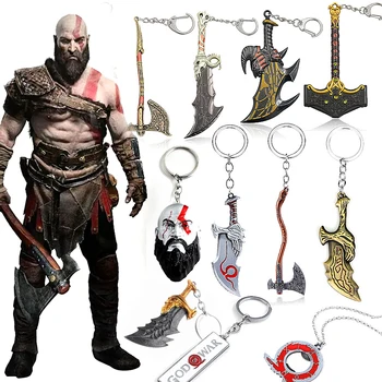 God of War Keychains pre mužov Kratos meč kovová retro keyring Levitan je Sekera Ostrie Vyhnanstva Chaos auto prívesok na Príslušenstvo