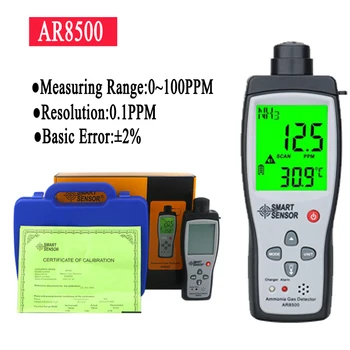 INTELIGENTNÝ SENZOR AR8500 Ručné Amoniaku Plyn NH3 Detektor Meter Tester Monitor Rozsah 0-100PPM Zvuk, Svetla, Alarm, Plynové Analyzátory