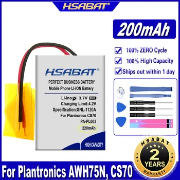 HSABAT PA-PL003 220mAh Batérie pre Plantronics AWH75N, CS70, CS70N, CS70-N, Savi 730, Voyager Pro, W730, WH210 Batérie