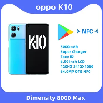 Nový Úradný Oppo K10 5G Chytrý Telefón 5000mAh Super Nabíjačku Tvár ID 6.59 Palcový LCD 120HZ 2412X1080 64.0 MP OTG NFC