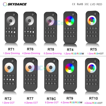 Skydance 2,4 GHz Bezdrôtové RÁDIOFREKVENČNÉ Diaľkové Touch Wheel LED Controller 1/4/8 zóny jednej farby, Stmievanie/SCS/RGB/RGBW/RGBCCT Dimmer Prepínač