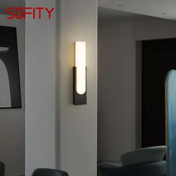 SAMAN Interiéru Mosadz Sconce Osvetlenie LED, 3 Farby Čiernej Medi Nástenné Svietidlo Jednoduché Art Decor pre Dom Obývacia Izba