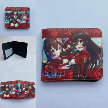 Otaku Hry Anime Genshin Vplyv Amber Mince PU Kožené Školy Peňaženka peňaženku Taška Držiteľ Vrstva Pohode Hot