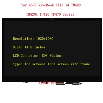 fhd pre Asus VivoBook Flip 14 TM420 TM420I TM420IA tp420 tp420u TP470 TP470E Dotyk Digitalizátorom. LED Displej lcd Obrazovky Montáž