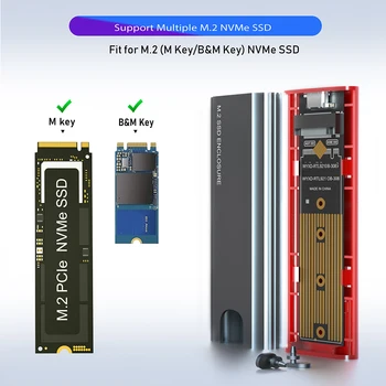 Prenosné M2 SSD Prípade NVMe USB Typu C Gen2 10Gbps PCIe SSD Krytu M. 2 NVMe Prípade Externého Adaptéra Box pre 2230 2242 2260 2280