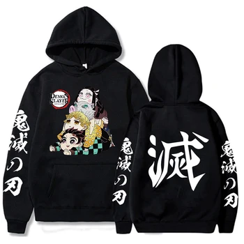 Démon Vrah Anime s Kapucňou, Nadrozmerné dlhý rukáv Mikina Harajuku voľné hoodies streetwear oblečenie