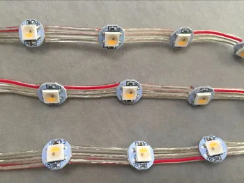 100ks/string adresný SK6812-RGBW(teplá biela) s led chladič(10 mm*3 mm);DC5V vstup;5cm drôt medzery;so všetkým jasné, drôt 100ks/string adresný SK6812-RGBW(teplá biela) s led chladič(10 mm*3 mm);DC5V vstup;5cm drôt medzery;so všetkým jasné, drôt 0