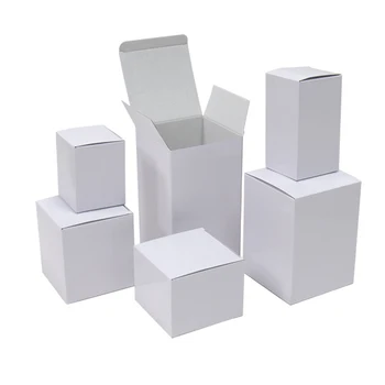 20Pcs obojstranné Bielej Papierovej Krabici 3-vrstvový Vlnitý Papier Balenie Ručne vyrábané Mydlo/Kozmetika, Darčekové Krabice Biele Karty Express Box