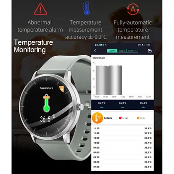 Kolo Touch Smart Hodinky T9 Teplomer Šport Srdcového tepu Náramok Fitness Tracker Hovory Ovládanie Hudby Farebný Displej PK V66