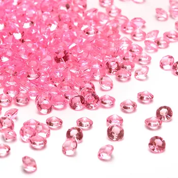 Diamond Konfety Ružová 1000pcs/taška 4.5 mm 1/3Carat Crystal Svadobný Stôl Scatter, Dekorácie, svadobné sprcha svadobné Party