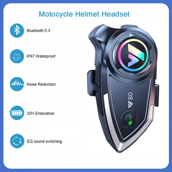 Y80 Bluetooth, Motocyklové Prilby Headset Redukcia Šumu Slúchadlá, Handsfree Hovor Auta Stereo Nepremokavé motorke Headset