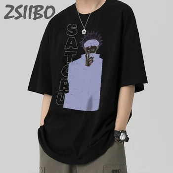 Jujutsu Kaisen Gojo Satoru Yuji Itadori pánske tričko Bavlna, Krátky Rukáv T Shirt Anime Príležitostné Tlače T-shirt Muž Streetwear Topy