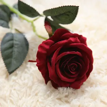1pcs 51 cm Umelé Skutočný Dotyk Kvety ručne DIY Svadobné Domáce Dekorácie Hodváb Podobne Rose Falošný List Svadobné Kytice
