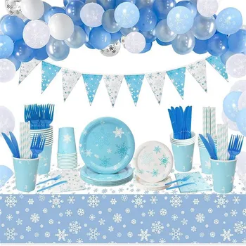 Modrý Sneh Jednorazové Obrus Vianočné Dekorácie 2023 Narodeniny Dekor Dievča Svadobné Baby Sprcha Nový Rok Kid Strana Dodávky