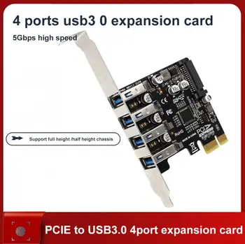 4 Port USB 3.0, PCI-E Rozširujúca Karta PCI Express PCIe USB 3.0 HUB, Adaptér, 4-Port USB3.0 Radič USB 3.0