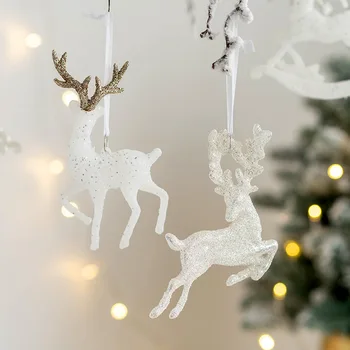 Vianočné Lesk Elk Prívesok Krásne Ozdoby Na Vianočný Stromček Pre Domáce Vianočné Ozdoby Visí Prívesky Navidad Strana Dodávky