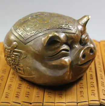Čínska Astrológia Fortune medi ošípaných kolekcia luxusnej bytového zariadenia darček k narodeninám bronzová socha shippingroom Umenia, Socha