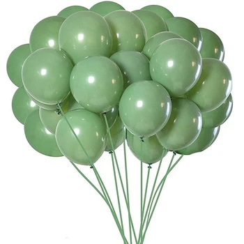 100ks Zelené Balóniky Olivy Zelené Balóniky Eukalyptu Strany Latexový Balón 12 Palcový Pre Ženy, Mužov, Narodeniny, Detské, Svadobné