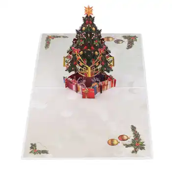 3D Vianočné Nádherné Vianočný Strom 3D Dizajn Pohľadnice s Obálky Pohľadnice Papier Dovolenku Karta nové