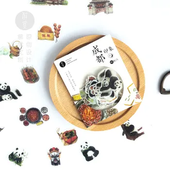 45 Ks/Set Čína Chengdu Krásne Panda Mini Nálepky Mobile Dekoratívne Samolepky Scrapbooking DIY Plavidlá, Samolepky